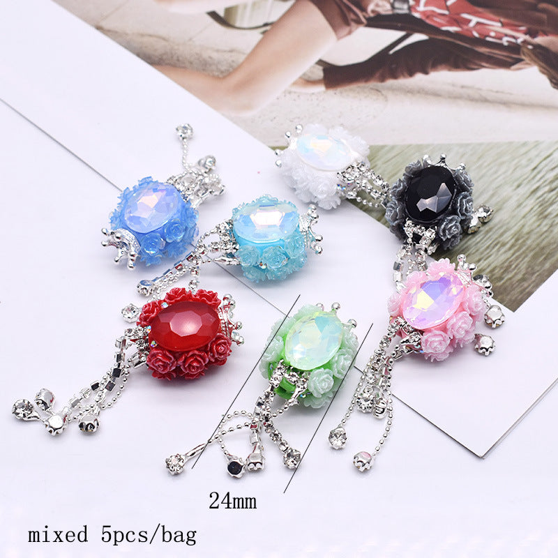 Wholesale 5pcs Clay Heavy Industry Fishtail Zircon Bear Strawberry Beads